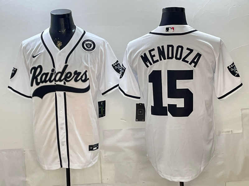 Men 2026 Oakland Raiders #15 Mendoza white Nike Limited NFL Jersey 0519003->oakland raiders->NFL Jersey